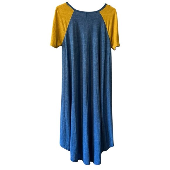 LulaRoe T Shirt Maxi Dress Hi Low Multicolor Size Medium Preppy Loungewear Beach - Picture 2 of 10